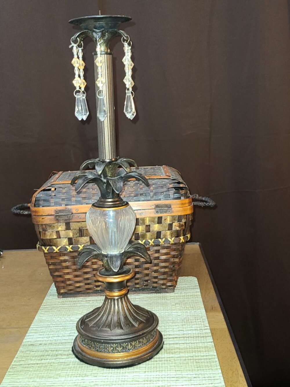 Floor Pillar Candle Holder 20 In. Hollywood Regency Style Vintage